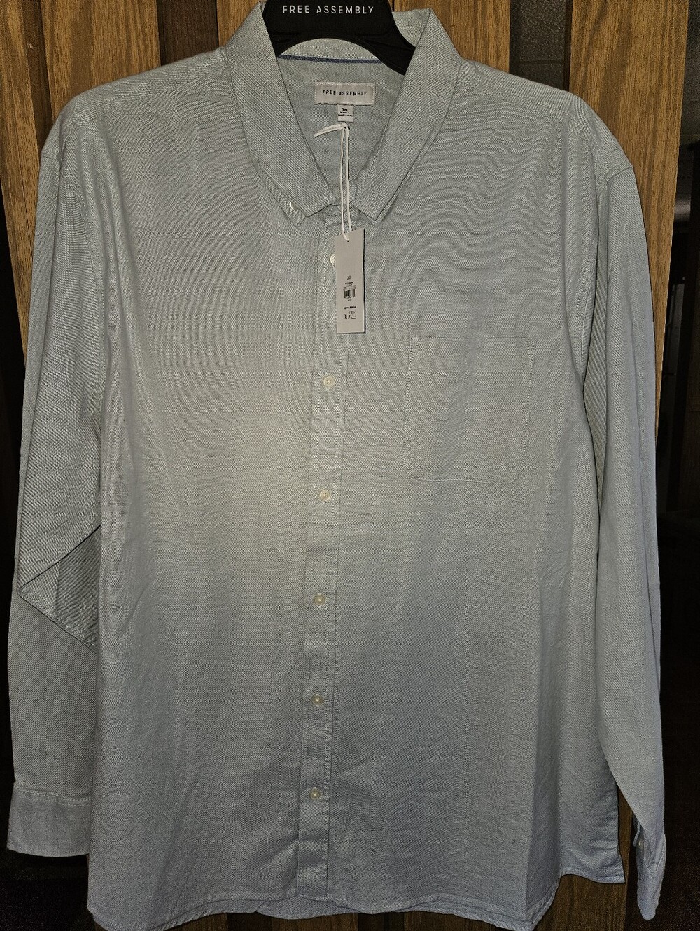 NWT Free Assembly Sz 3xl Aqua Splash Button-Down Oxford Shirt